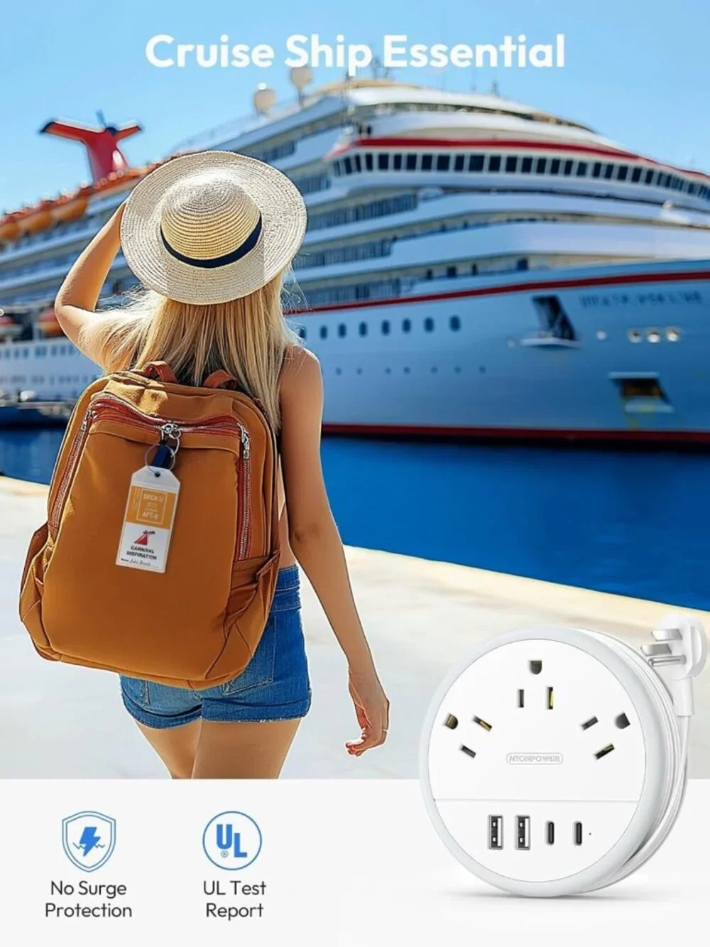 Compact Travel Power Strip - Essential for Cruises & Adventures, 2026 Ready!